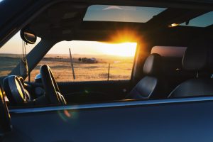 car in sundown 